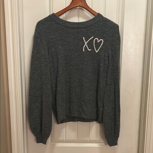 Lauren Conrad Valentine’s Day gray sweater do